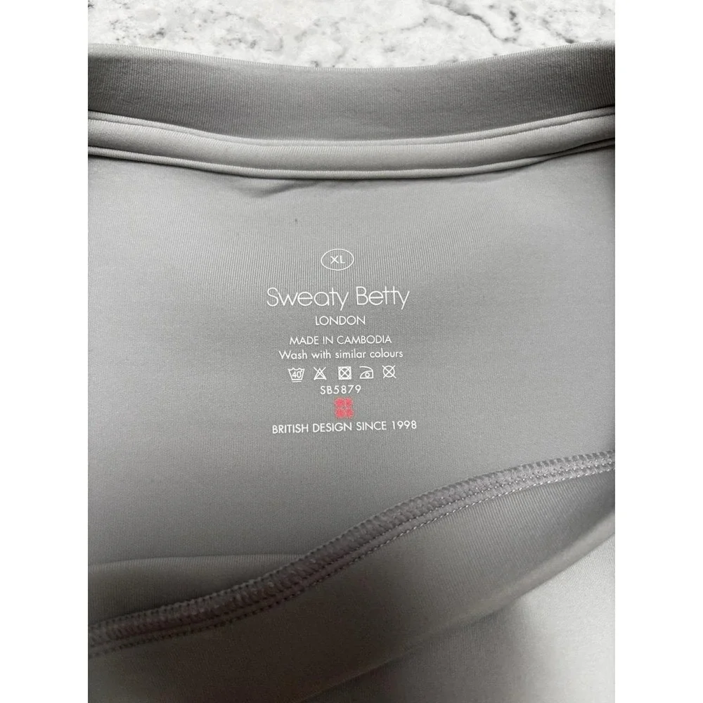 Sweaty Betty London Oversized Pullover Sweatshirt XL Gray Drawstring Hem Top - Picture 2 of 4